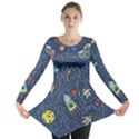 Cat Cosmos Cosmonaut Rocket Long Sleeve Tunic  View1