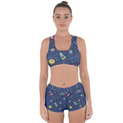 Cat Cosmos Cosmonaut Rocket Racerback Boyleg Bikini Set by Cowasu