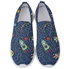 Cat Cosmos Cosmonaut Rocket Men s Slip On Sneakers by Cowasu