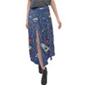 Cat Cosmos Cosmonaut Rocket Velour Split Maxi Skirt View1