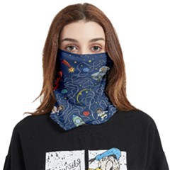 Cat Cosmos Cosmonaut Rocket Face Covering Bandana (two Sides) by Cowasu