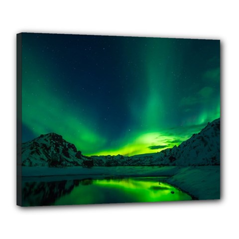 Iceland Aurora Borealis Canvas 20  X 16  (stretched) by Cowasu