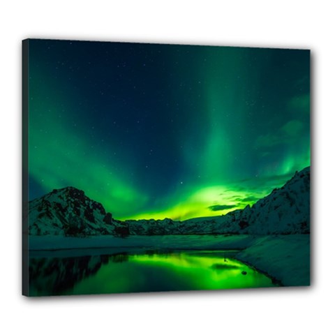 Iceland Aurora Borealis Canvas 24  X 20  (stretched) by Cowasu