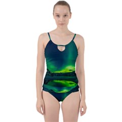 Iceland Aurora Borealis Cut Out Top Tankini Set by Cowasu