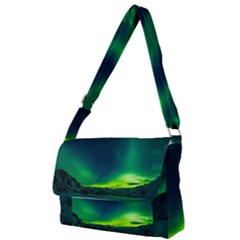 Iceland Aurora Borealis Full Print Messenger Bag (s) by Cowasu