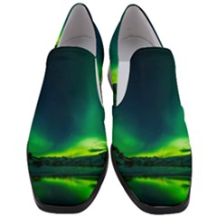 Iceland Aurora Borealis Women Slip On Heel Loafers by Cowasu