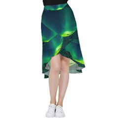 Iceland Aurora Borealis Frill Hi Low Chiffon Skirt by Cowasu