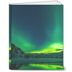 Iceland Aurora Borealis 8  X 10  Hardcover Notebook