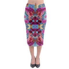 Roses Liquify  Midi Pencil Skirt by kaleidomarblingart