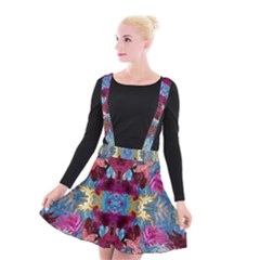 Roses Liquify  Suspender Skater Skirt by kaleidomarblingart