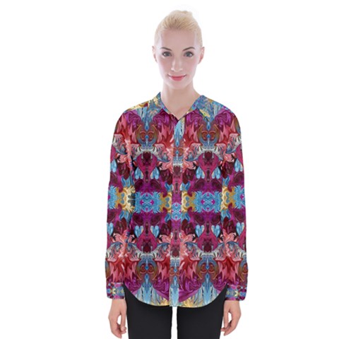 Roses Liquify  Womens Long Sleeve Shirt by kaleidomarblingart