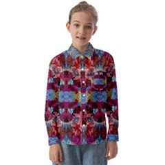 Roses Liquify  Kids  Long Sleeve Shirt by kaleidomarblingart