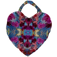 Roses Liquify  Giant Heart Shaped Tote by kaleidomarblingart