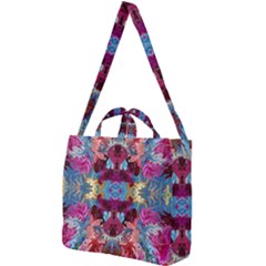 Roses Liquify  Square Shoulder Tote Bag by kaleidomarblingart