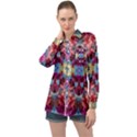 Roses Liquify  Long Sleeve Satin Shirt View1