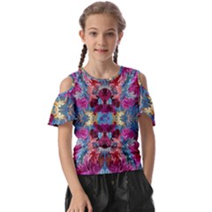 Roses Liquify  Kids  Butterfly Cutout Tee by kaleidomarblingart