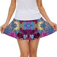 Roses Liquify  Women s Skort by kaleidomarblingart