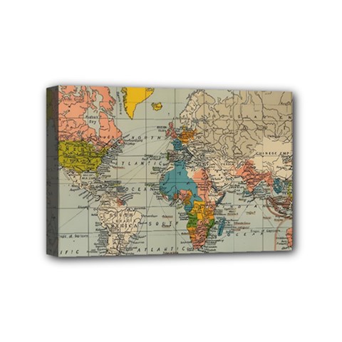 Vintage World Map Mini Canvas 6  X 4  (stretched) by Cowasu