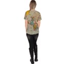 Vintage World Map Women s V-Neck Scrub Top View4