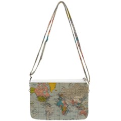 Vintage World Map Double Gusset Crossbody Bag by Cowasu