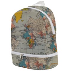 Vintage World Map Zip Bottom Backpack by Cowasu