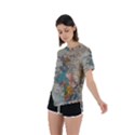 Vintage World Map Asymmetrical Short Sleeve Sports Tee View2