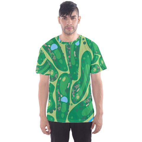 Golf Course Par Golf Course Green Men s Sport Mesh Tee by Cowasu