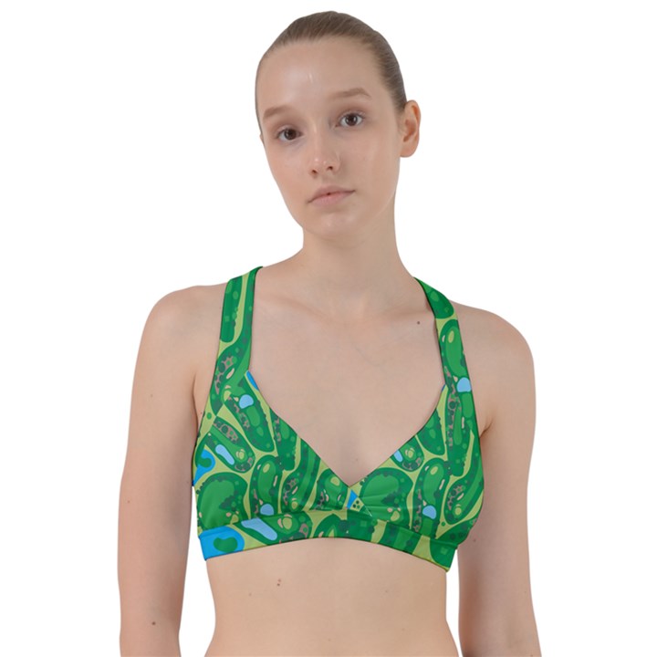 Golf Course Par Golf Course Green Sweetheart Sports Bra