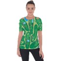 Golf Course Par Golf Course Green Shoulder Cut Out Short Sleeve Top View1