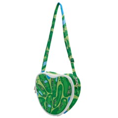 Golf Course Par Golf Course Green Heart Shoulder Bag by Cowasu