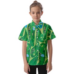 Golf Course Par Golf Course Green Kids  Short Sleeve Shirt by Cowasu