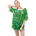 Golf Course Par Golf Course Green Oversized Chiffon Top View1