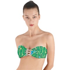 Golf Course Par Golf Course Green Twist Bandeau Bikini Top by Cowasu