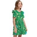 Golf Course Par Golf Course Green Kids  Frilly Sleeves Pocket Dress View2