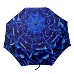 Blue Roses Flowers Plant Romance Blossom Bloom Nature Flora Petals Folding Umbrellas by Cowasu