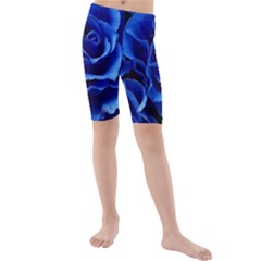 Blue Roses Flowers Plant Romance Blossom Bloom Nature Flora Petals Kids  Mid Length Swim Shorts by Cowasu