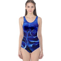 Blue Roses Flowers Plant Romance Blossom Bloom Nature Flora Petals One Piece Swimsuit by Cowasu