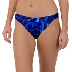 Blue Roses Flowers Plant Romance Blossom Bloom Nature Flora Petals Band Bikini Bottoms by Cowasu