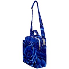 Blue Roses Flowers Plant Romance Blossom Bloom Nature Flora Petals Crossbody Day Bag by Cowasu