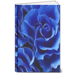 Blue Roses Flowers Plant Romance Blossom Bloom Nature Flora Petals 8  X 10  Hardcover Notebook by Cowasu