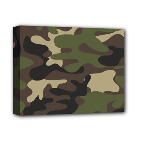 Texture Military Camouflage Repeats Seamless Army Green Hunting Deluxe Canvas 14  X 11  (stretched) by Cowasu