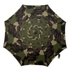 Texture Military Camouflage Repeats Seamless Army Green Hunting Hook Handle Umbrellas (medium) by Cowasu