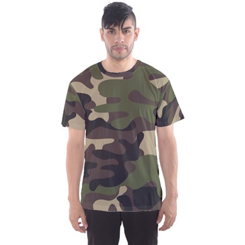 Texture Military Camouflage Repeats Seamless Army Green Hunting Men s Sport Mesh Tee by Cowasu