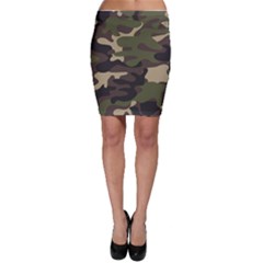 Texture Military Camouflage Repeats Seamless Army Green Hunting Bodycon Skirt by Cowasu