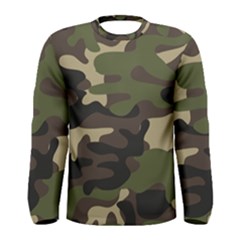 Texture Military Camouflage Repeats Seamless Army Green Hunting Men s Long Sleeve Tee by Cowasu