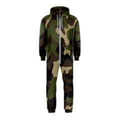 Texture Military Camouflage Repeats Seamless Army Green Hunting Hooded Jumpsuit (kids) by Cowasu