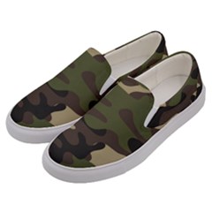 Texture Military Camouflage Repeats Seamless Army Green Hunting Men s Canvas Slip Ons by Cowasu