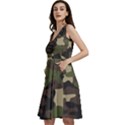 Texture Military Camouflage Repeats Seamless Army Green Hunting Sleeveless V-neck skater dress View2