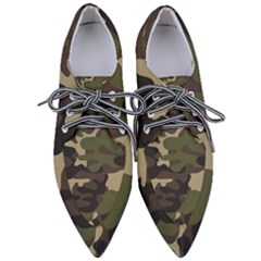 Texture Military Camouflage Repeats Seamless Army Green Hunting Pointed Oxford Shoes by Cowasu