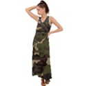 Texture Military Camouflage Repeats Seamless Army Green Hunting V-Neck Chiffon Maxi Dress View1